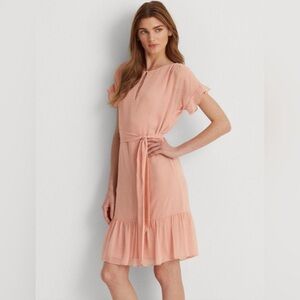 Lauren Ralph Lauren Elegant Peach Ruffle Dress